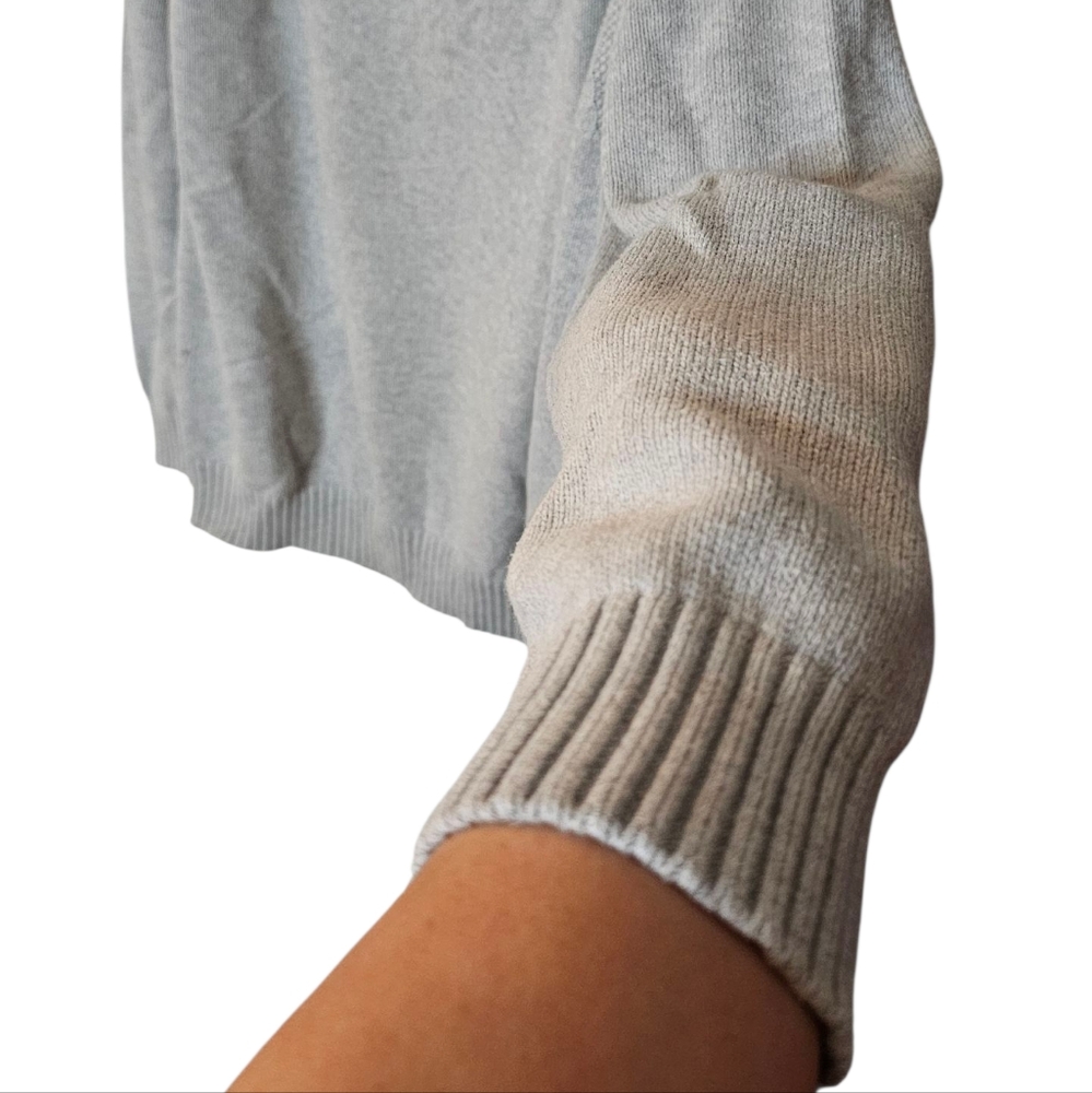 Tommy Hilfiger Minimalist Light Grey Cotton Rolled Crewneck Sweater men's XL - Picture 3 of 8
